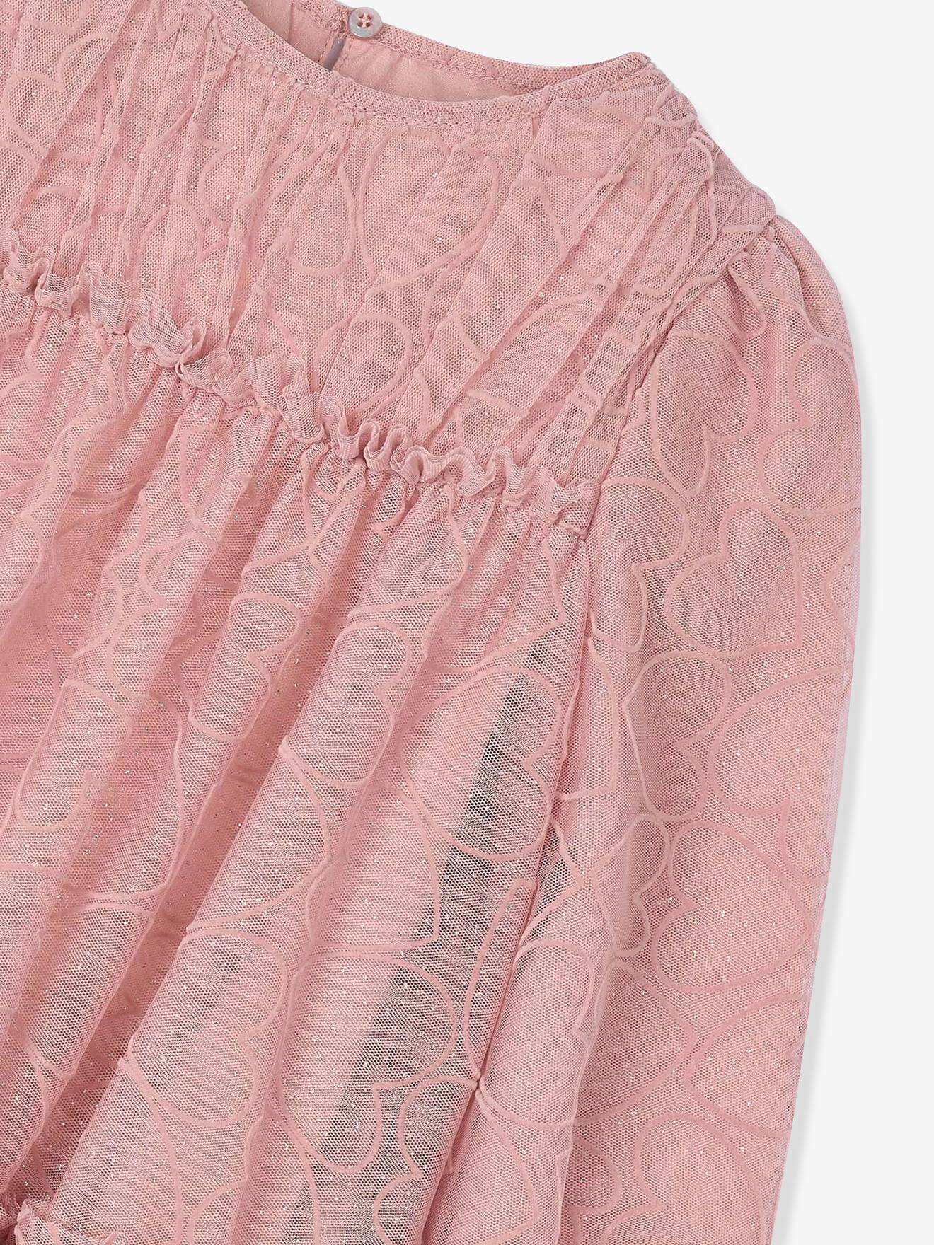 Thumbnail - Mädchen Tüllkleid mit Herzmuster Mayoral blush