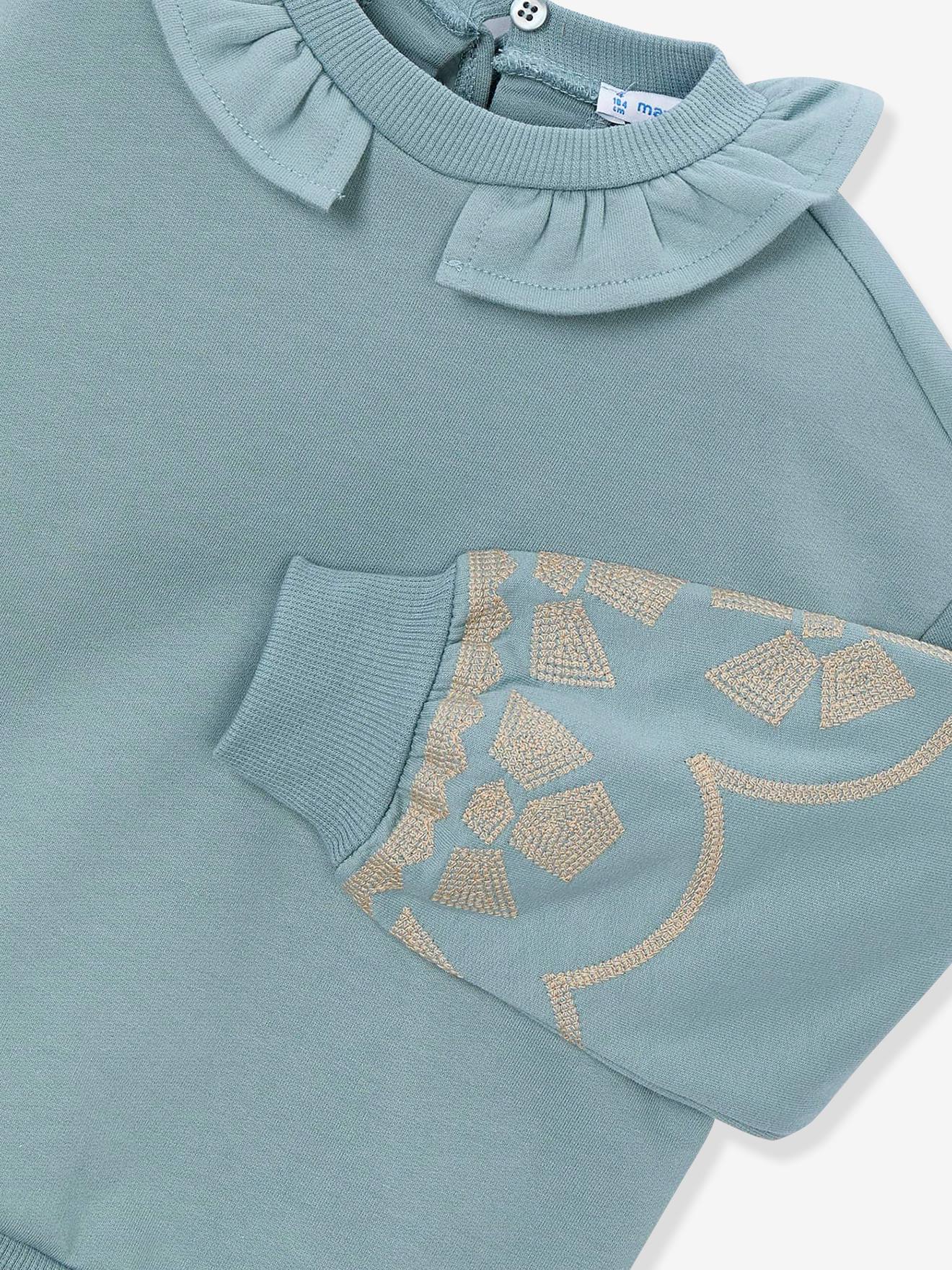 Thumbnail - Mädchen Sweatshirt mit Volantkragen Mayoral salbei