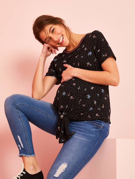 Produktbild von Umstand Still Oberteil Für Schwangere, Schwangerschaft Kleidung Zum Stillen T Shirts, V-Ausschnitt Umstandsshirts Schwangere Tshirt Umstandstop