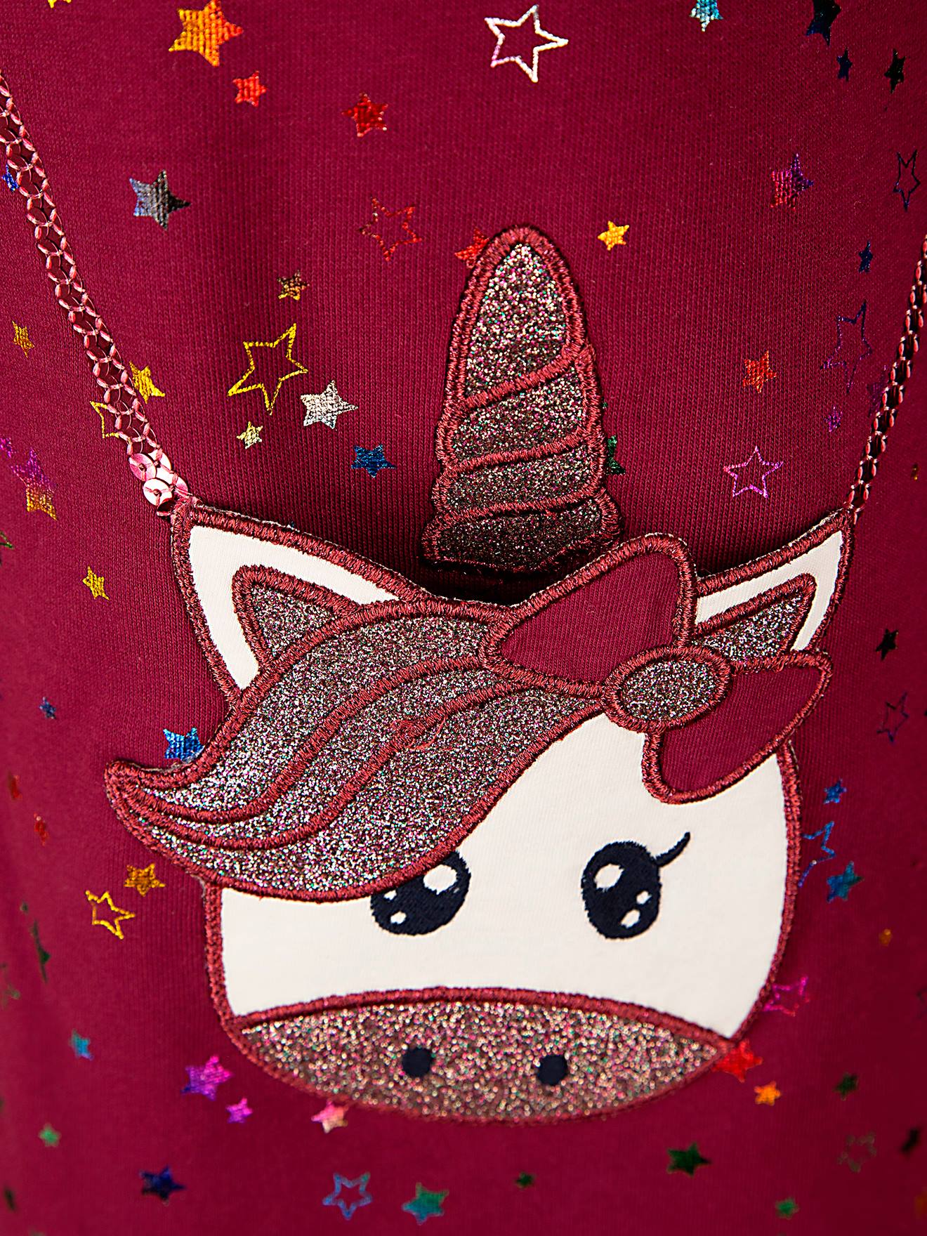 Thumbnail - Shirtkleid mit Fake-Tasche Happy Girls Mädchen granatapfel