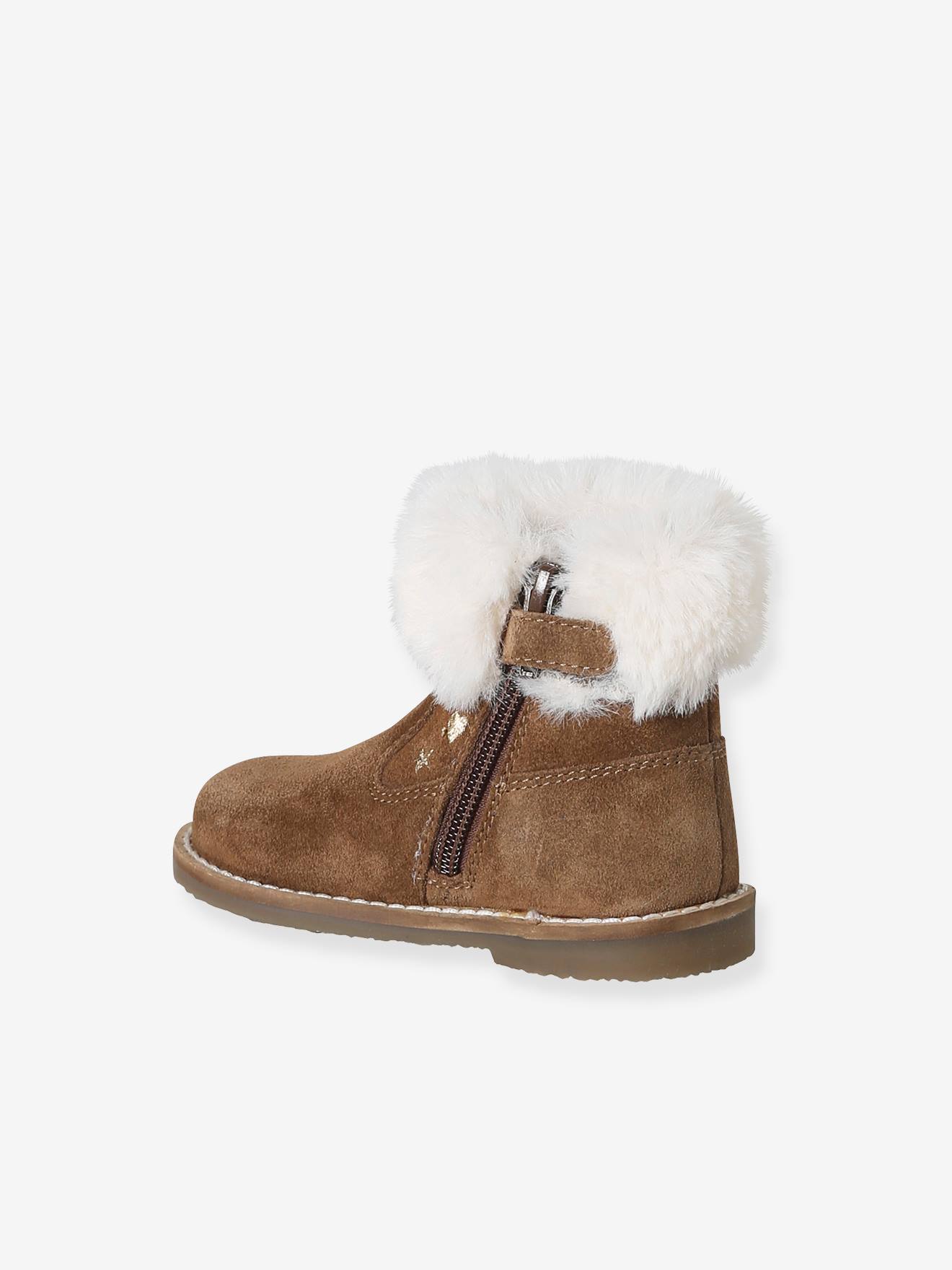 Thumbnail - Gefütterte Leder-Boots mit Reißverschluss für Babys