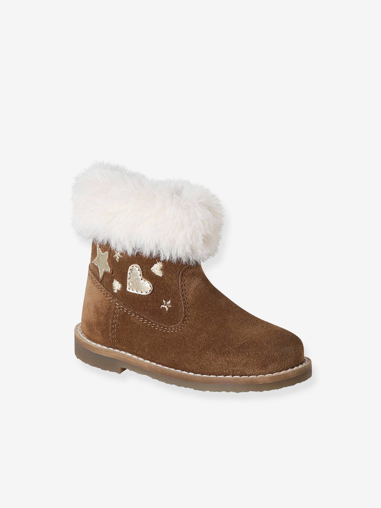 Gefütterte Leder-Boots mit Reißverschluss für Babys