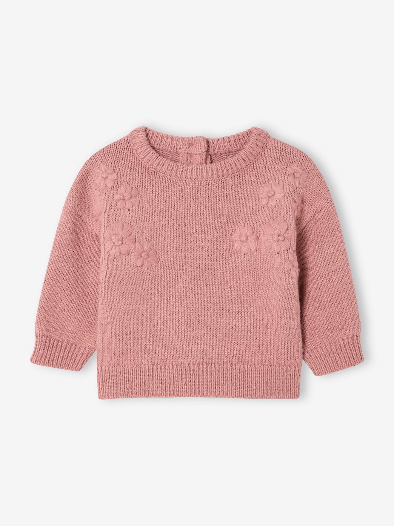 Thumbnail - Baby Strickpullover mit Blumenstickerei