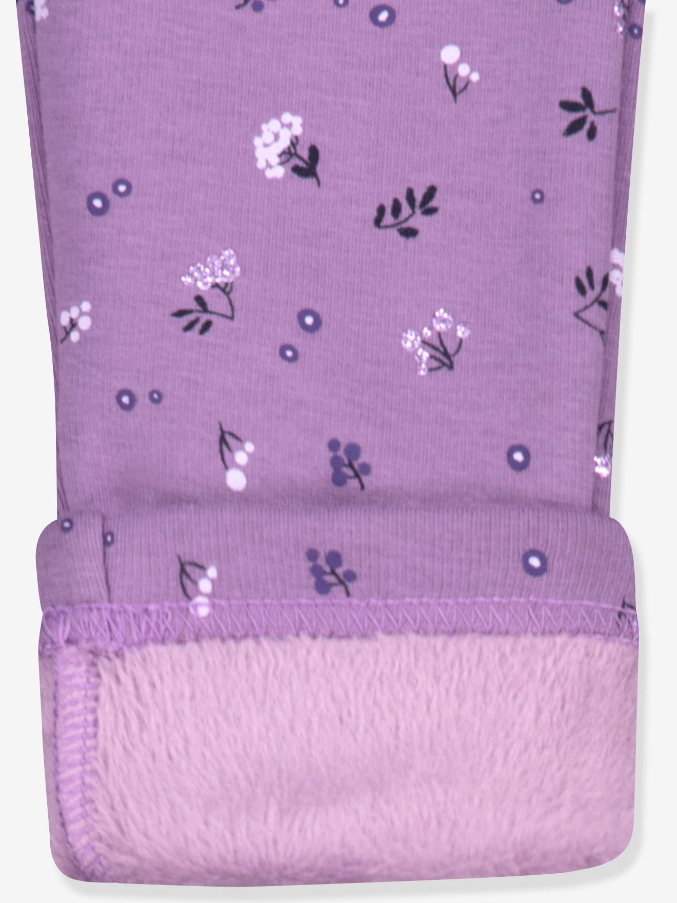 Thumbnail - Thermo-Leggings Glitzer-Blumen Mädchen SALT AND PEPPER pulver lila