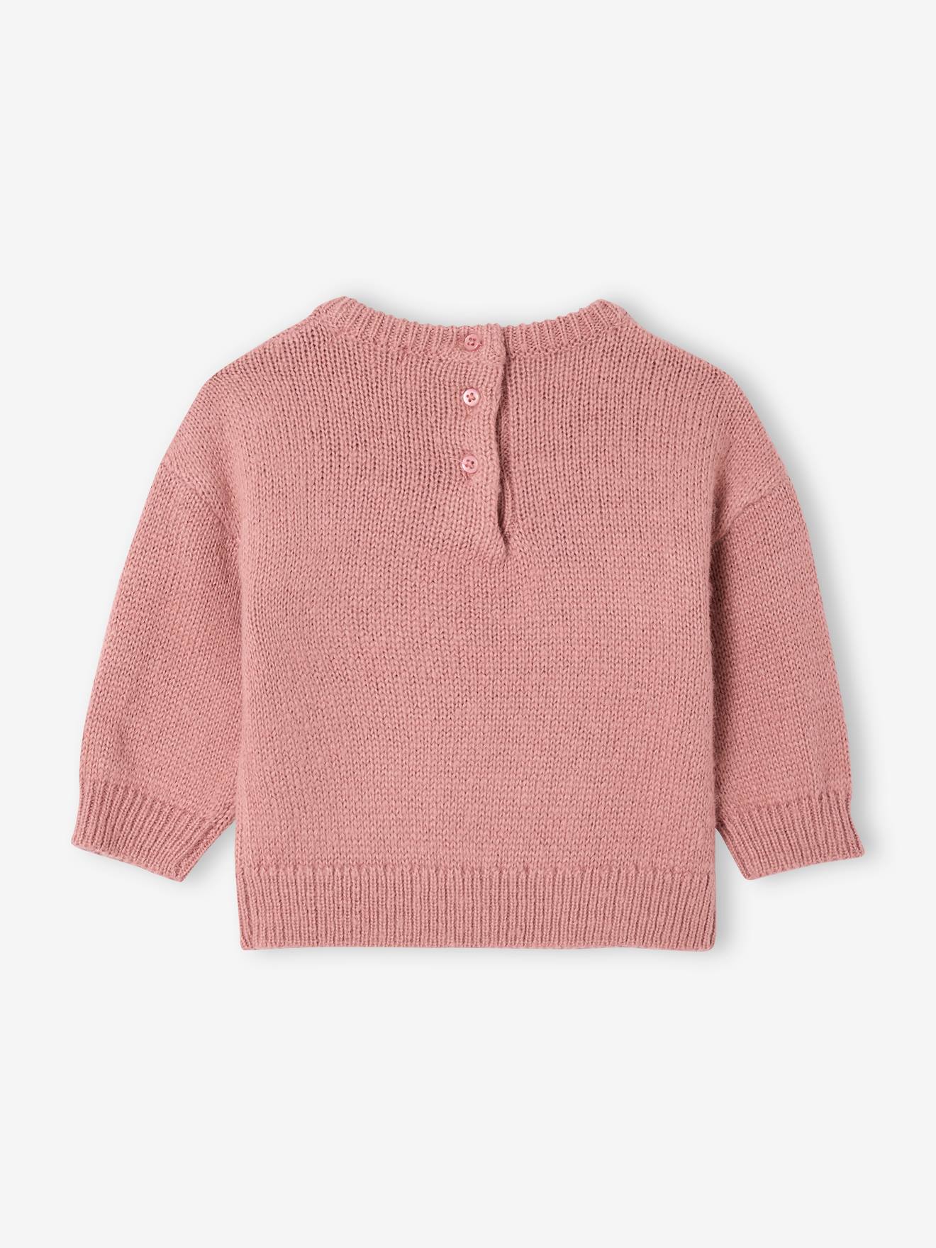 Thumbnail - Baby Strickpullover mit Blumenstickerei