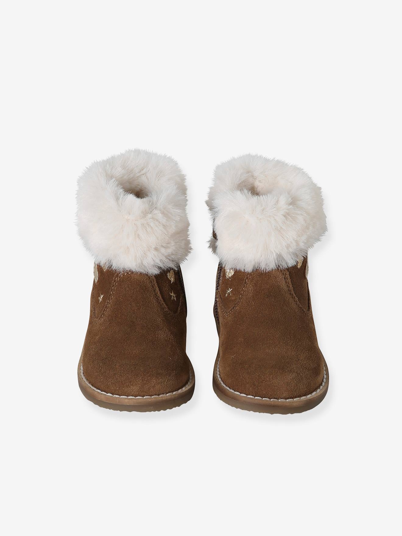 Thumbnail - Gefütterte Leder-Boots mit Reißverschluss für Babys