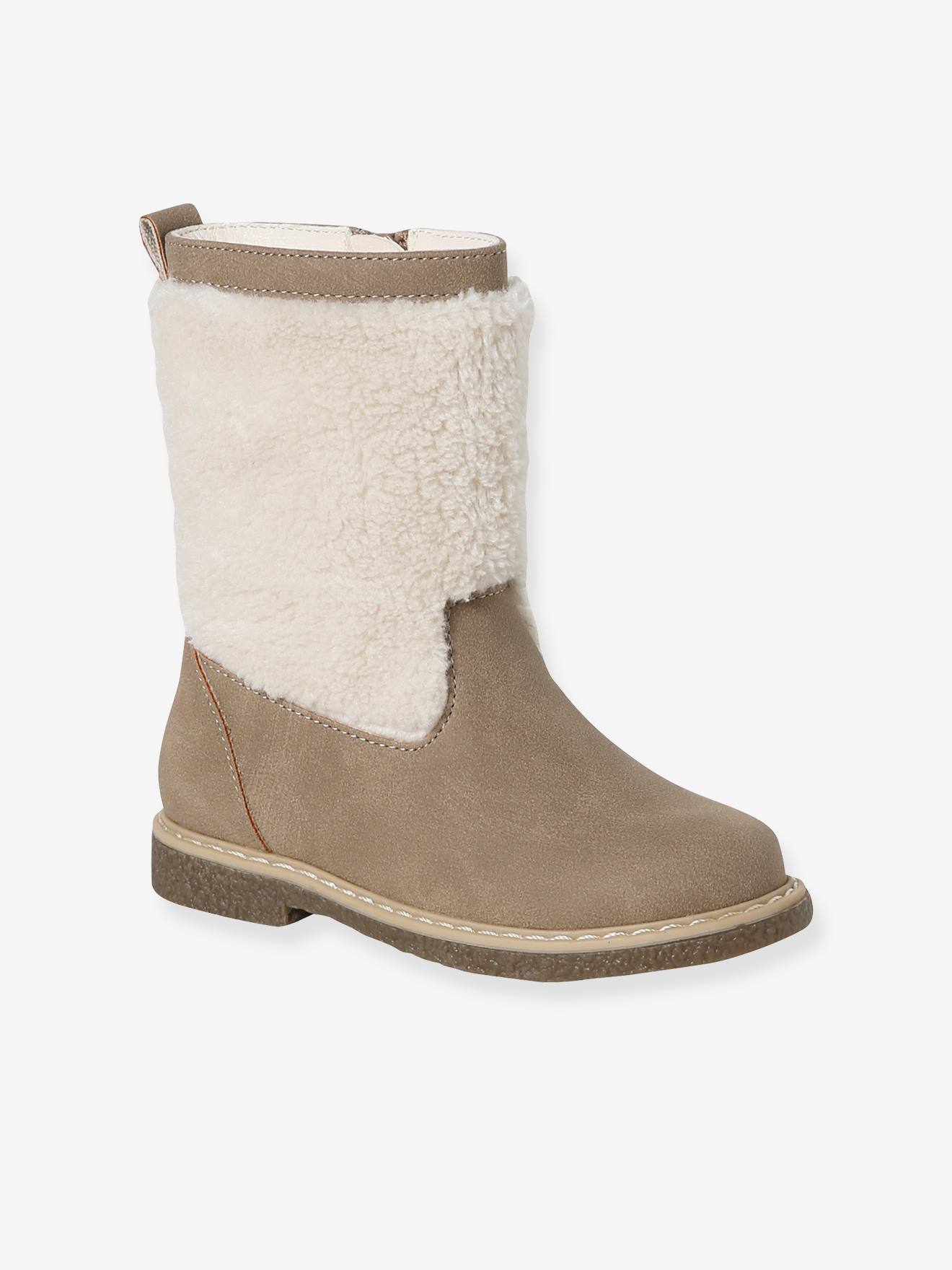 Gefütterte Stiefel mit Teddyfleece-Schaft und Reißverschluss
