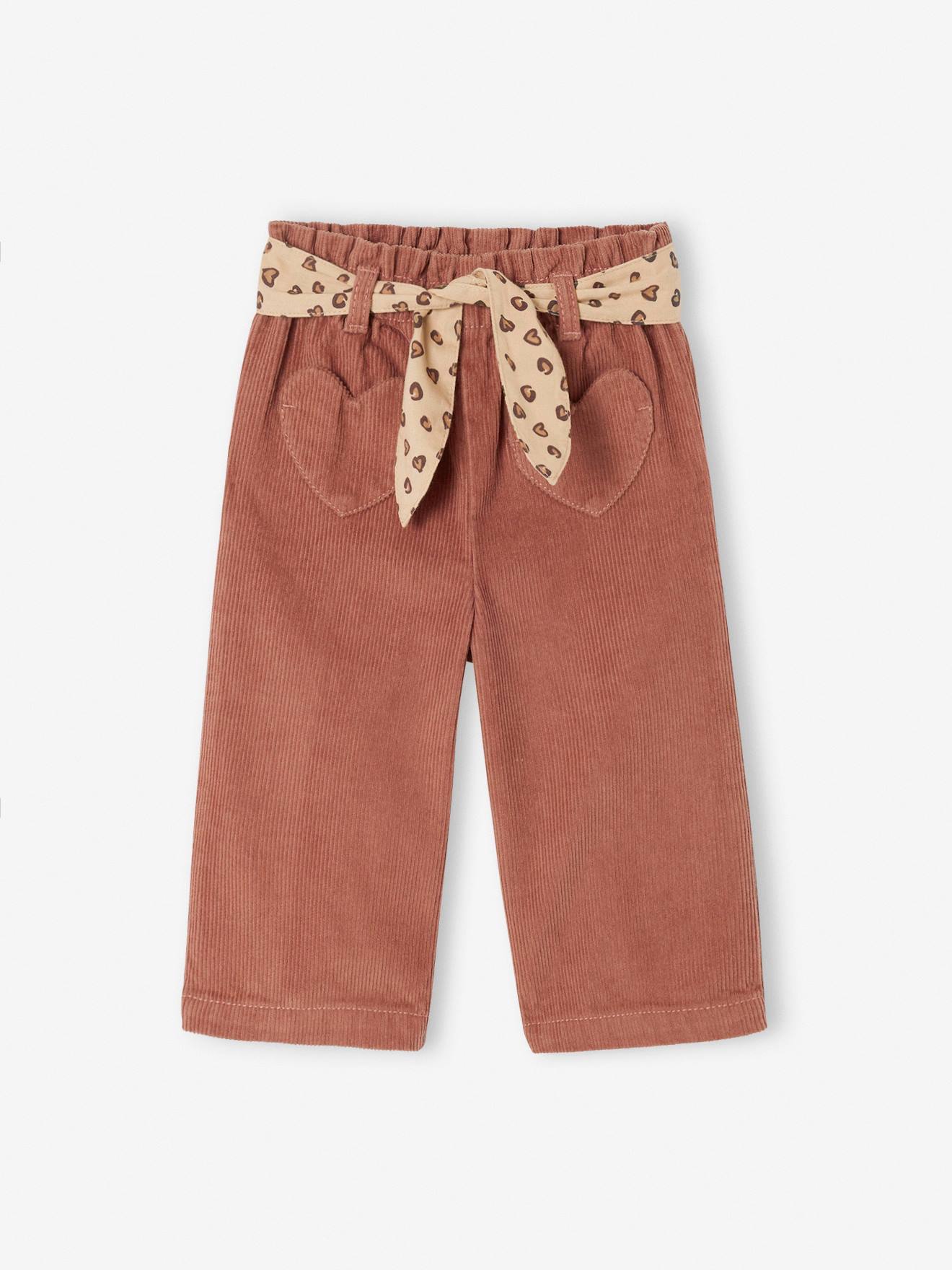Thumbnail - Baby Cordhose mit Gürtel und Herz-Taschen