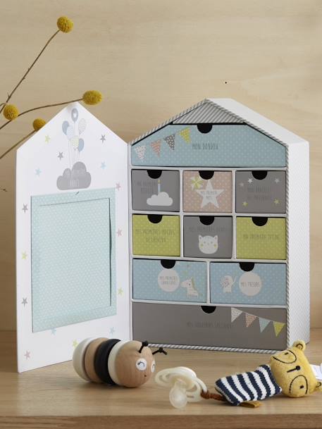Baby-Erinnerungsbox mit Schubladen - mehrfarbig - 5