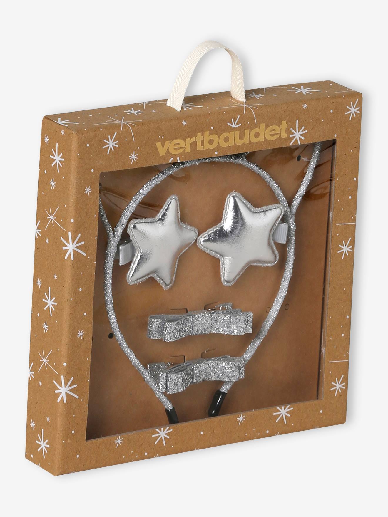 Set aus Haarband, Haarspangen & Haargummis für Mädchen, 5-teilig silber von vertbaudet