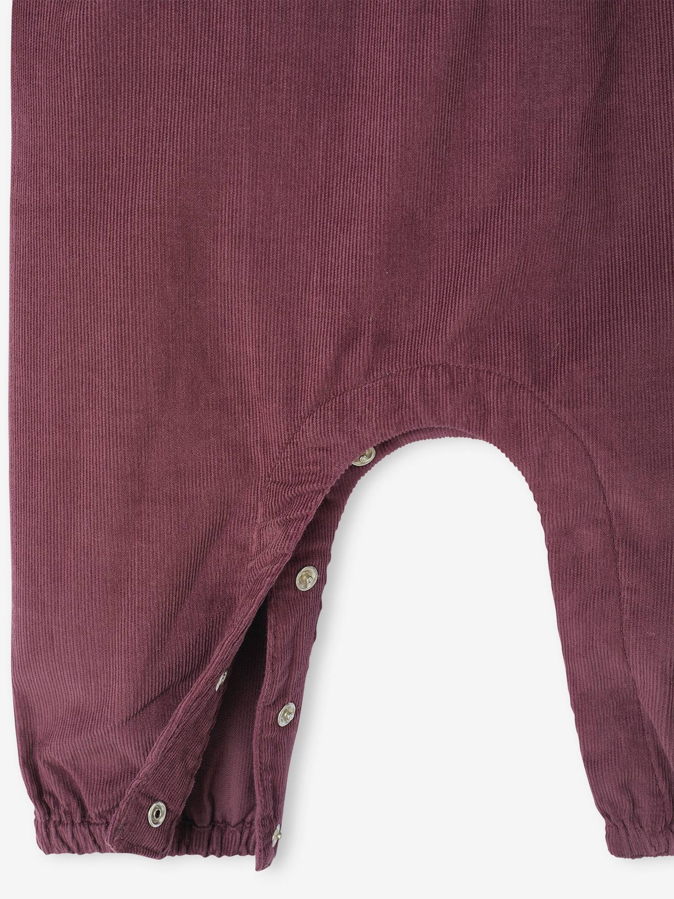 Thumbnail - Baby Samt-Strampler mit besticktem Kragen und Rüschen