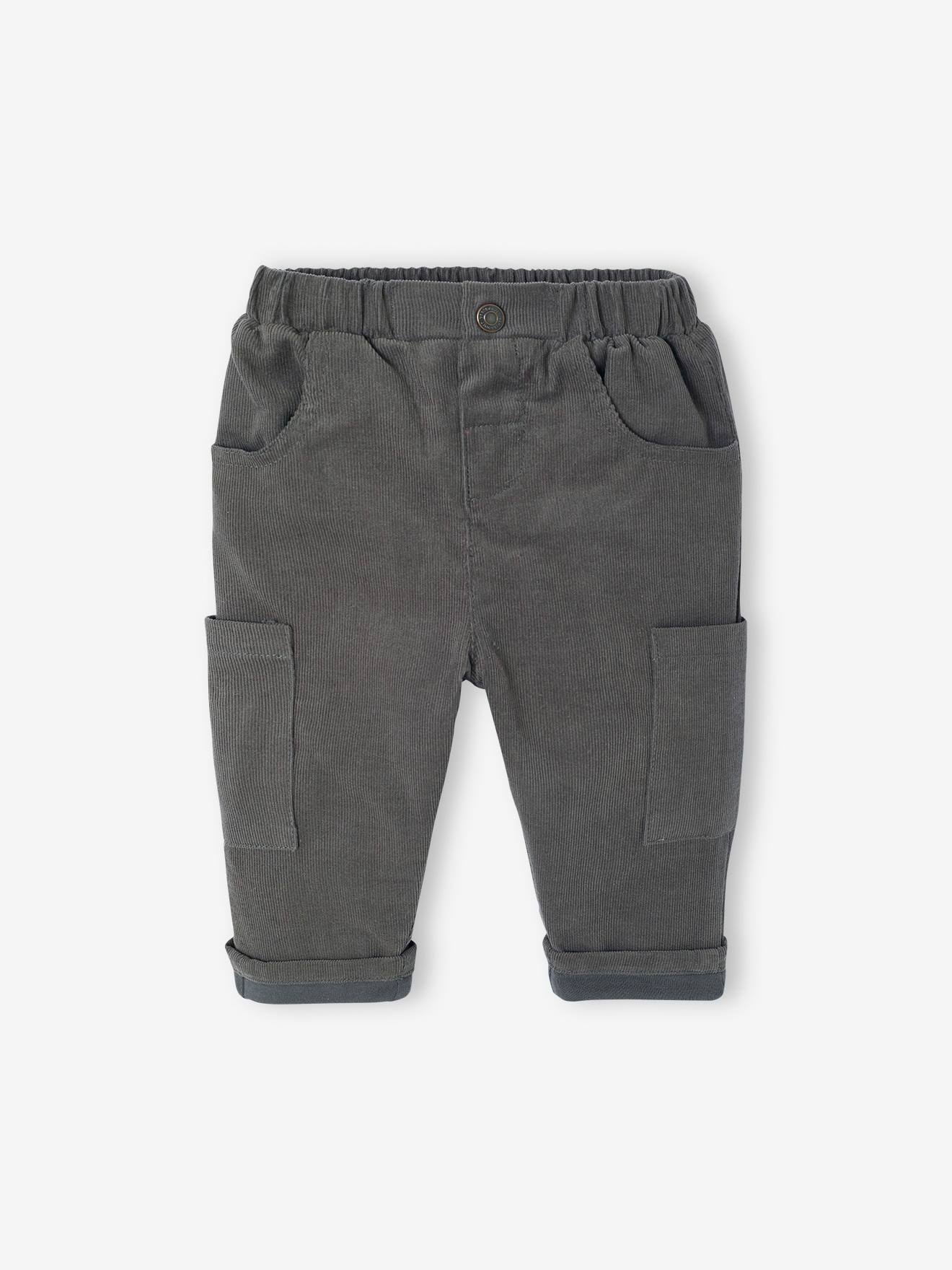 Gefütterte Baby Cordhose im Cargo-Stil