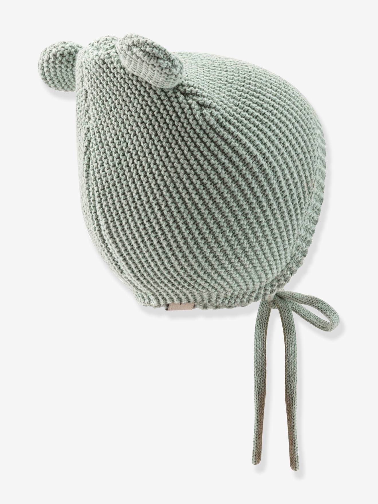 Thumbnail - Strickmütze Ohren aus Bio-Baumwolle Kinder Sterntaler salbei