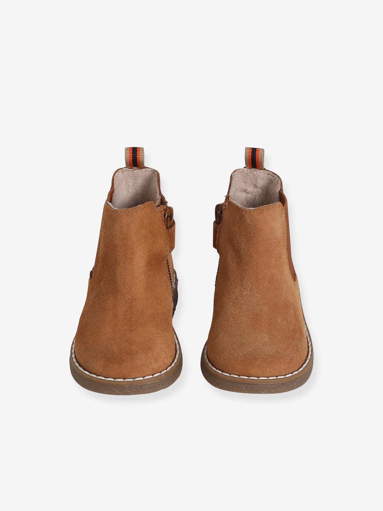 Thumbnail - Baby Mädchen Leder-Boots mit Reißverschluss camel