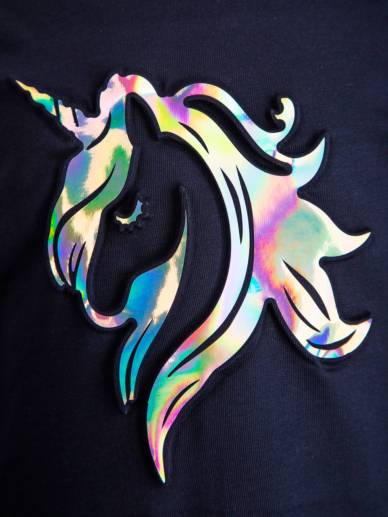 Thumbnail - Shirt Happy Girls Mädchen mit Holo-Einhorn