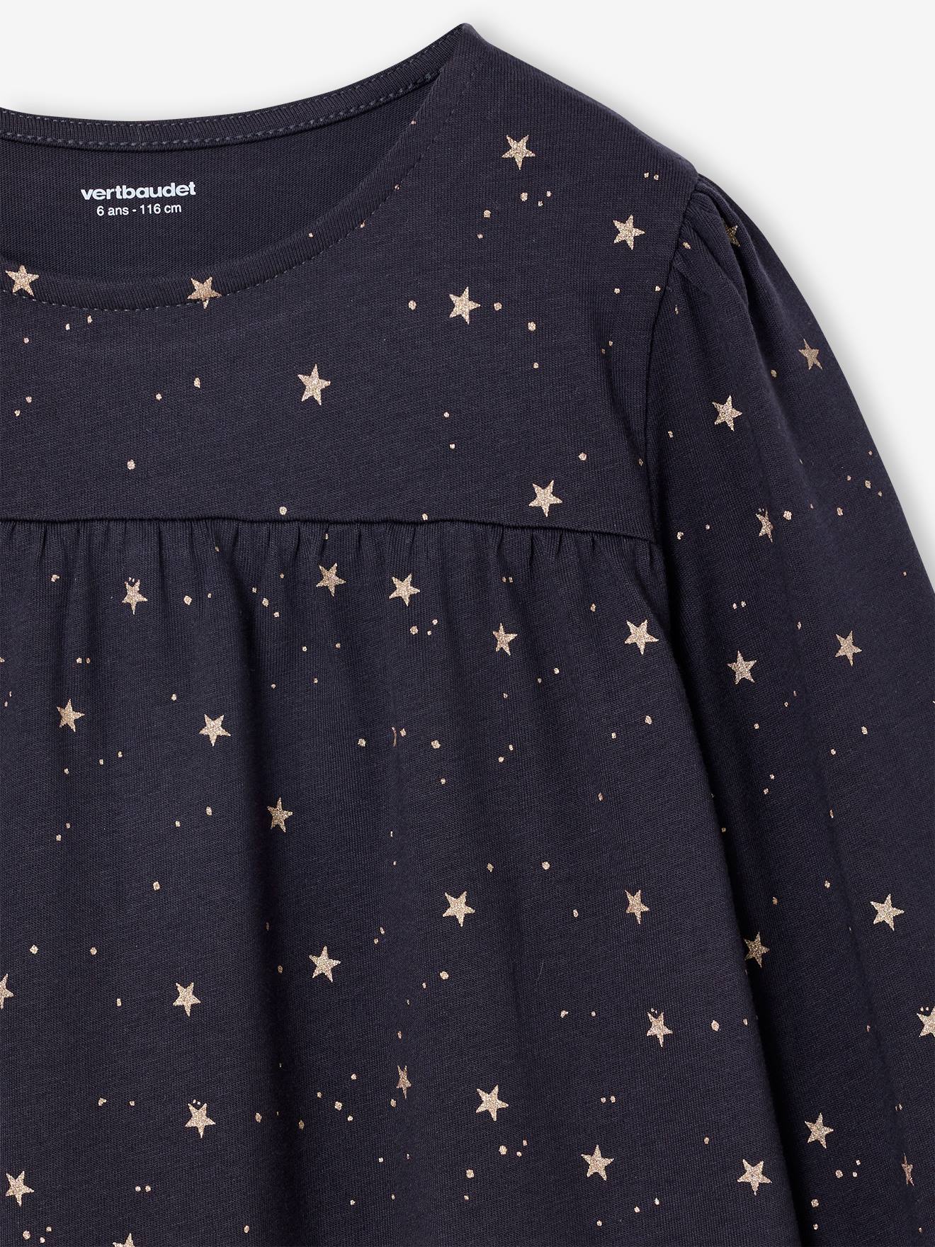 Thumbnail - Mädchenkleid mit glänzendem Sternenprint