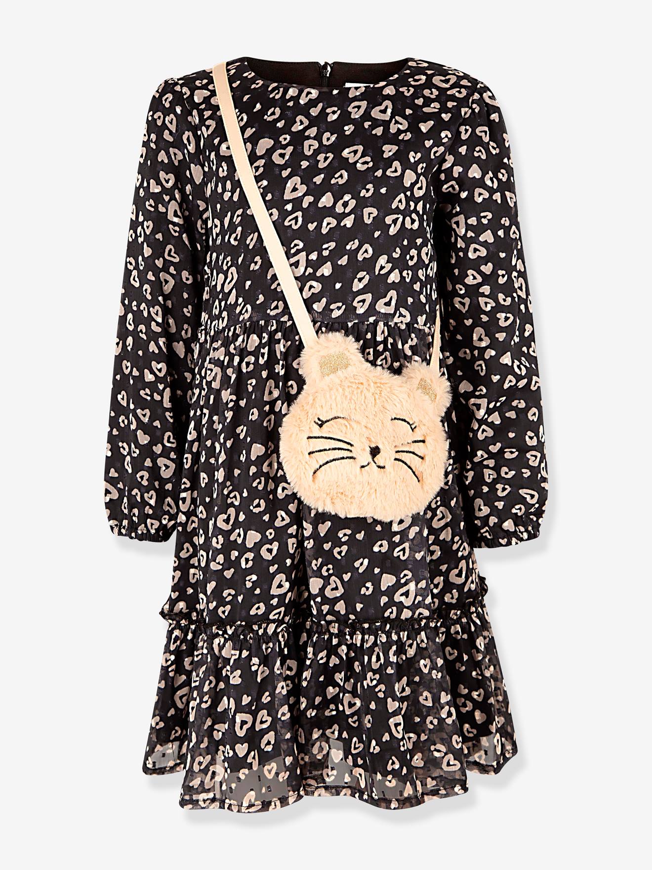 Kleid & Umhängetasche Happy Girls Mädchen Herzmuster schwarz Gr. 116