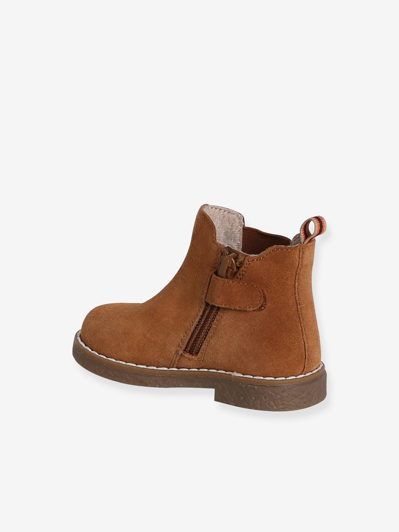 Thumbnail - Baby Mädchen Leder-Boots mit Reißverschluss camel