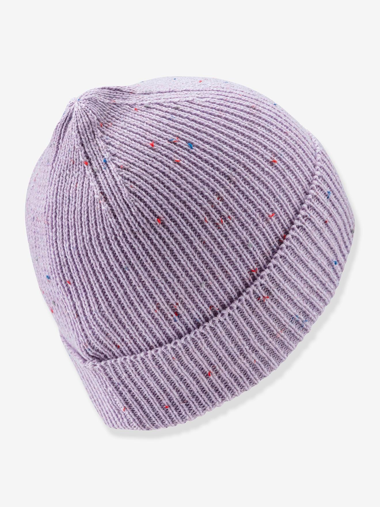 Thumbnail - Strickmütze Farbsprenkel Umschlag Mädchen Sterntaler lavandel