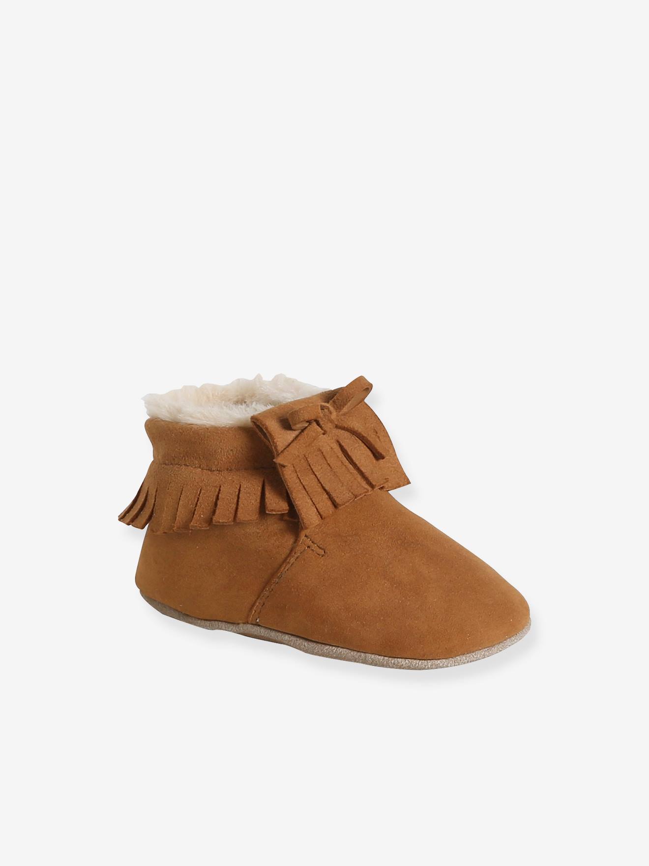 Baby warme Leder-Krabbelschuhe