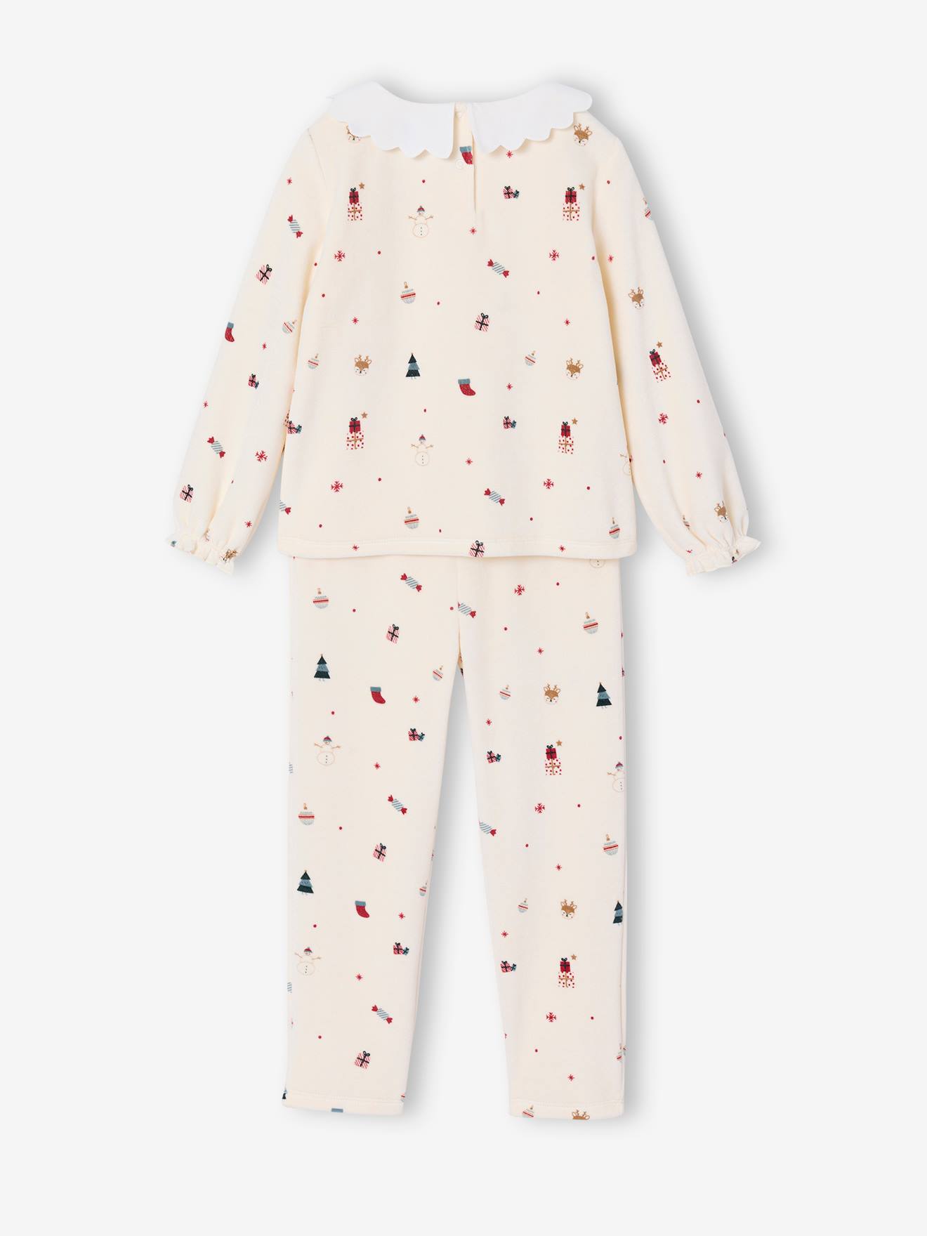 Thumbnail - Samt-Schlafanzug mit Rüschenkragen aus Popeline