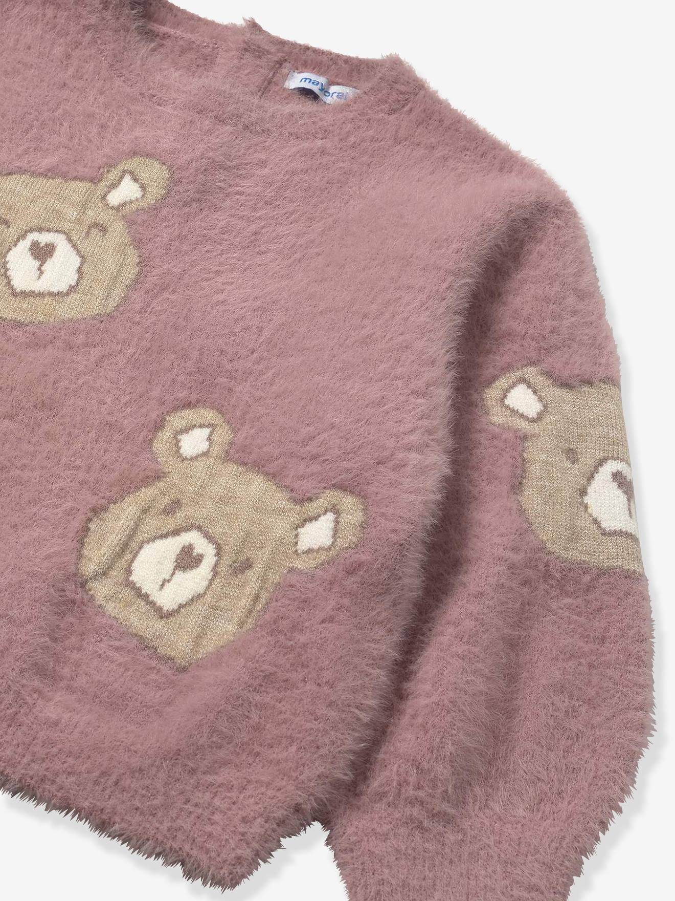 Thumbnail - Flauschiger Mädchen Baby Pullover mit Teddys Mayoral