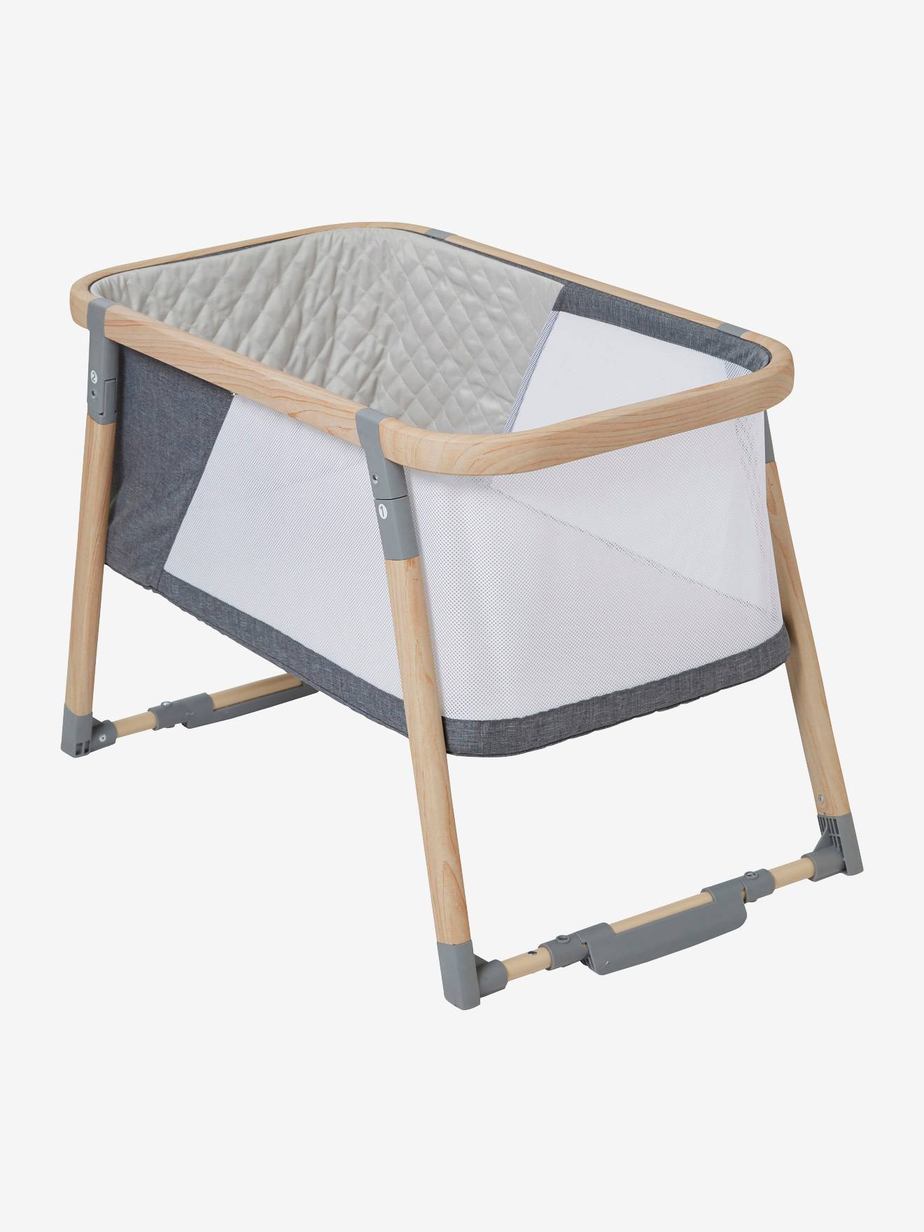 Vertbaudet 2 In 1 Baby Reisebett Babyschaukel In Natur Grau