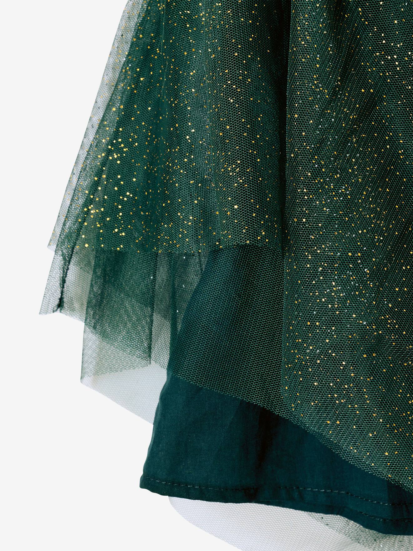 Thumbnail - Mädchen Weihnachtskleid aus Samt und Tüll