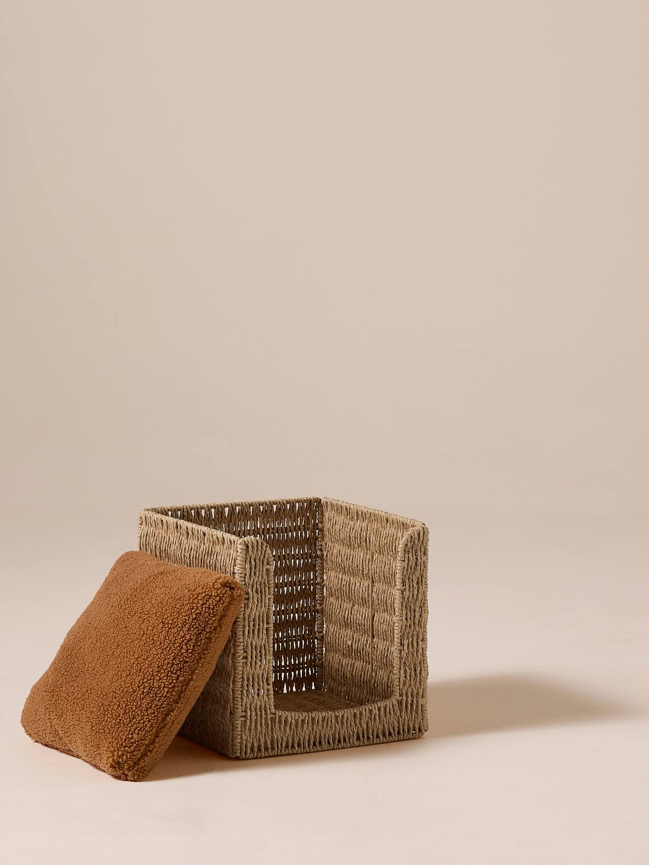 Vertbaudet Faltbarer Katzenkorb Aus Papierkordel Beige Einheitsgröße