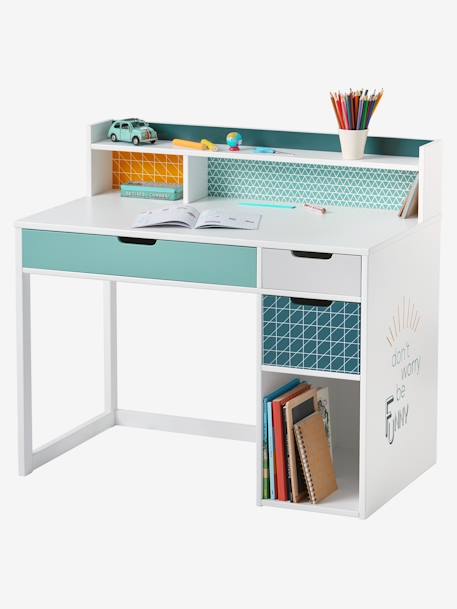 Schreibtisch ,,Funny' - weiß/blau gemustert - 2