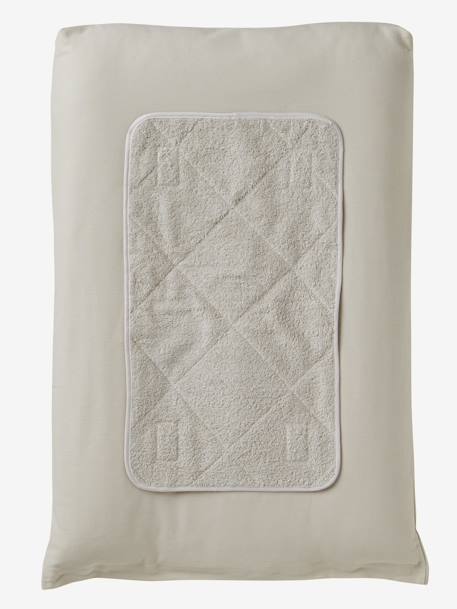 2er-Set Wickelauflagen - taupe+weiß - 2