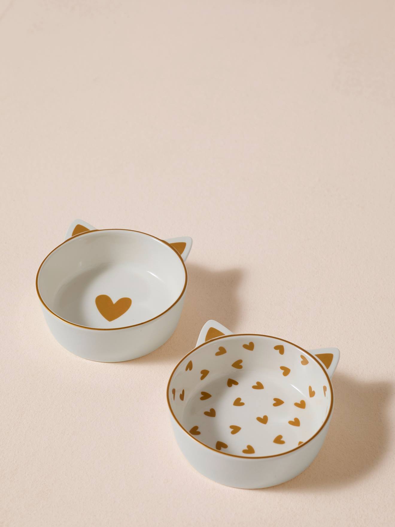 Thumbnail - 2er-Set Katzen-Näpfe aus Keramik mit Katzenohren