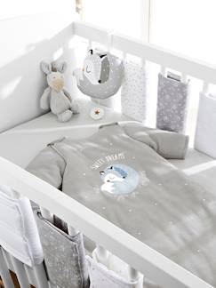 Bettwäsche und Bettwaren-Polster für Babybett-Gitterstäbe „Polarwolf“ Oeko-Tex