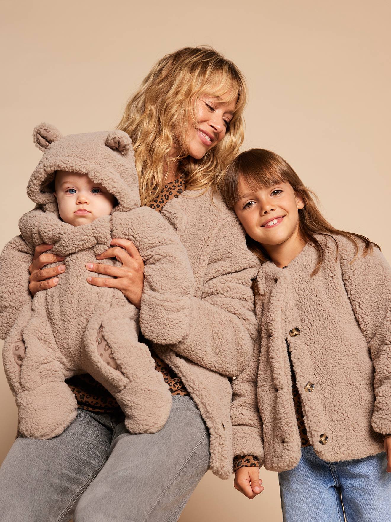 Mädchen Jacke mit Teddyfleece Mama-Tochter-Capsule