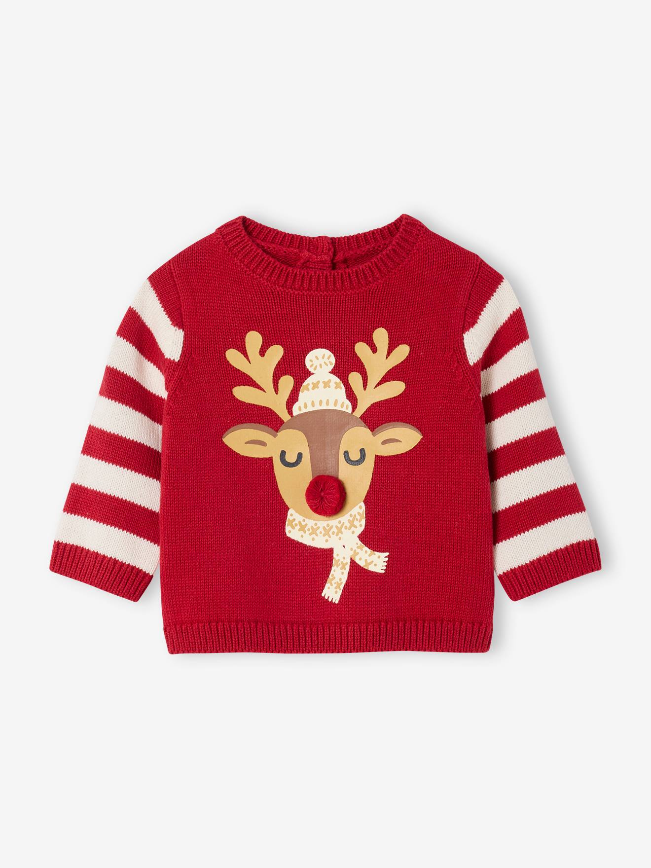 Baby Weihnachtspullover mit Rentiermotiv