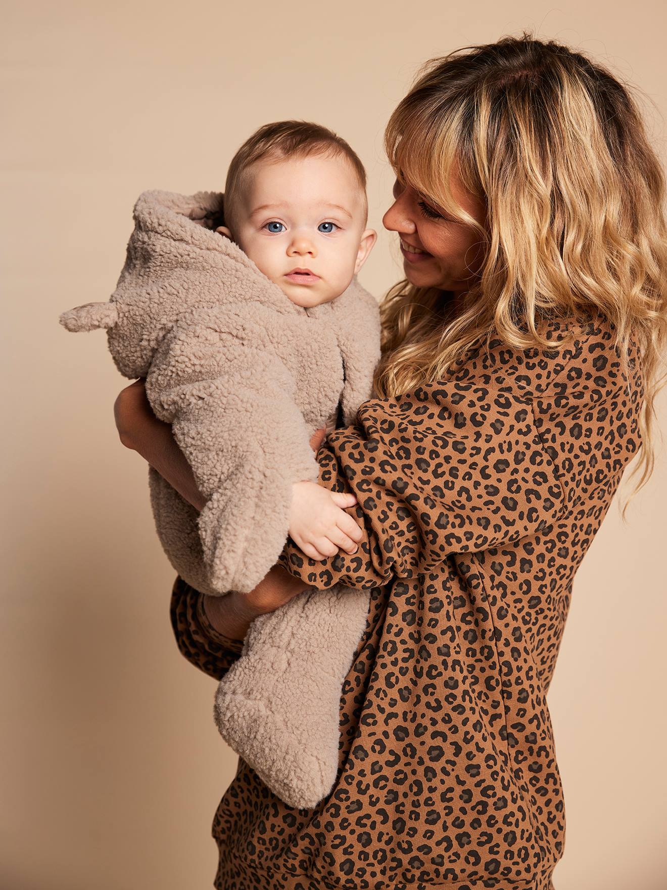 Vertbaudet Mädchen Snood Teddyfleece - Leopardenmuster Mit Fleece-Futter