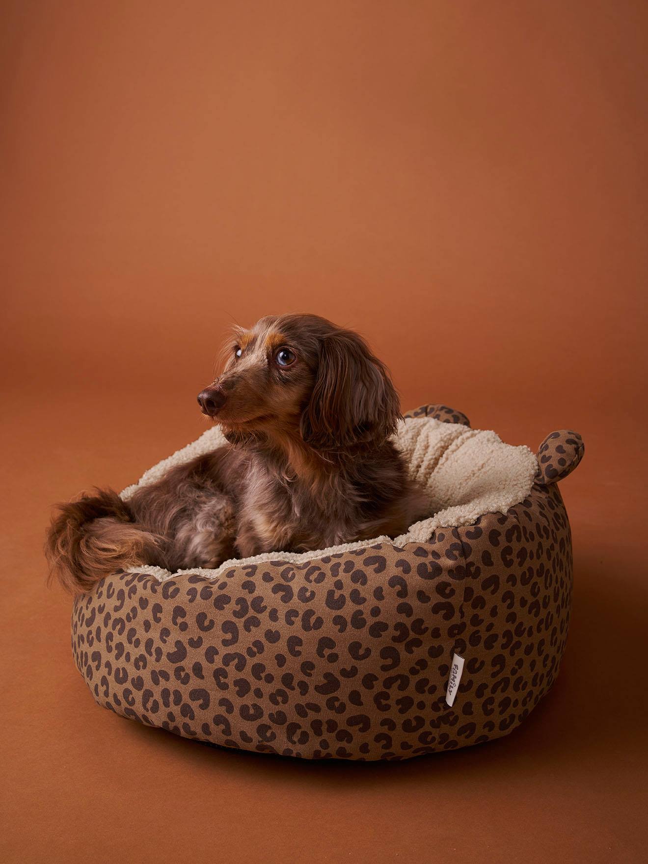 Haustierbett für Katzen & Hunde mit abnehmbarem Kissen leo/