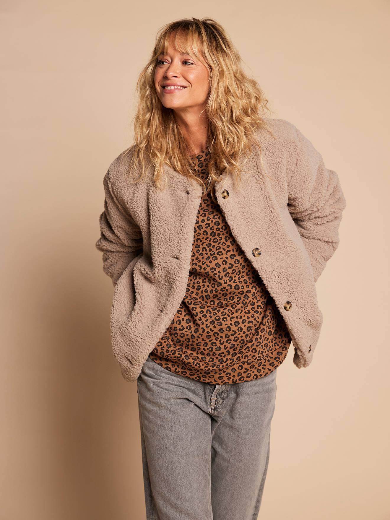 Umstandsjacke mit Teddyfleece Mama-Tochter-Capsule