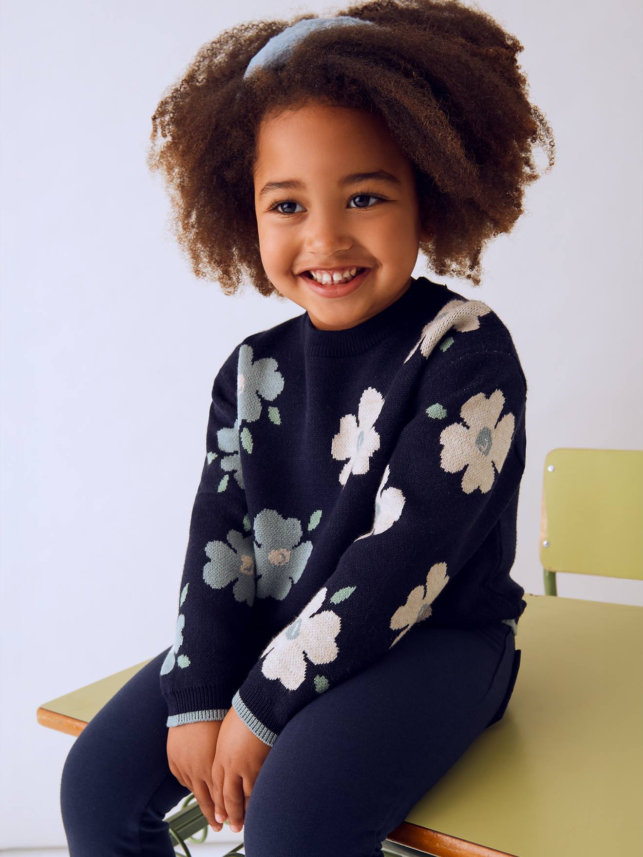 Thumbnail - Mädchen Pullover mit Jacquard-Blumen Mayoral