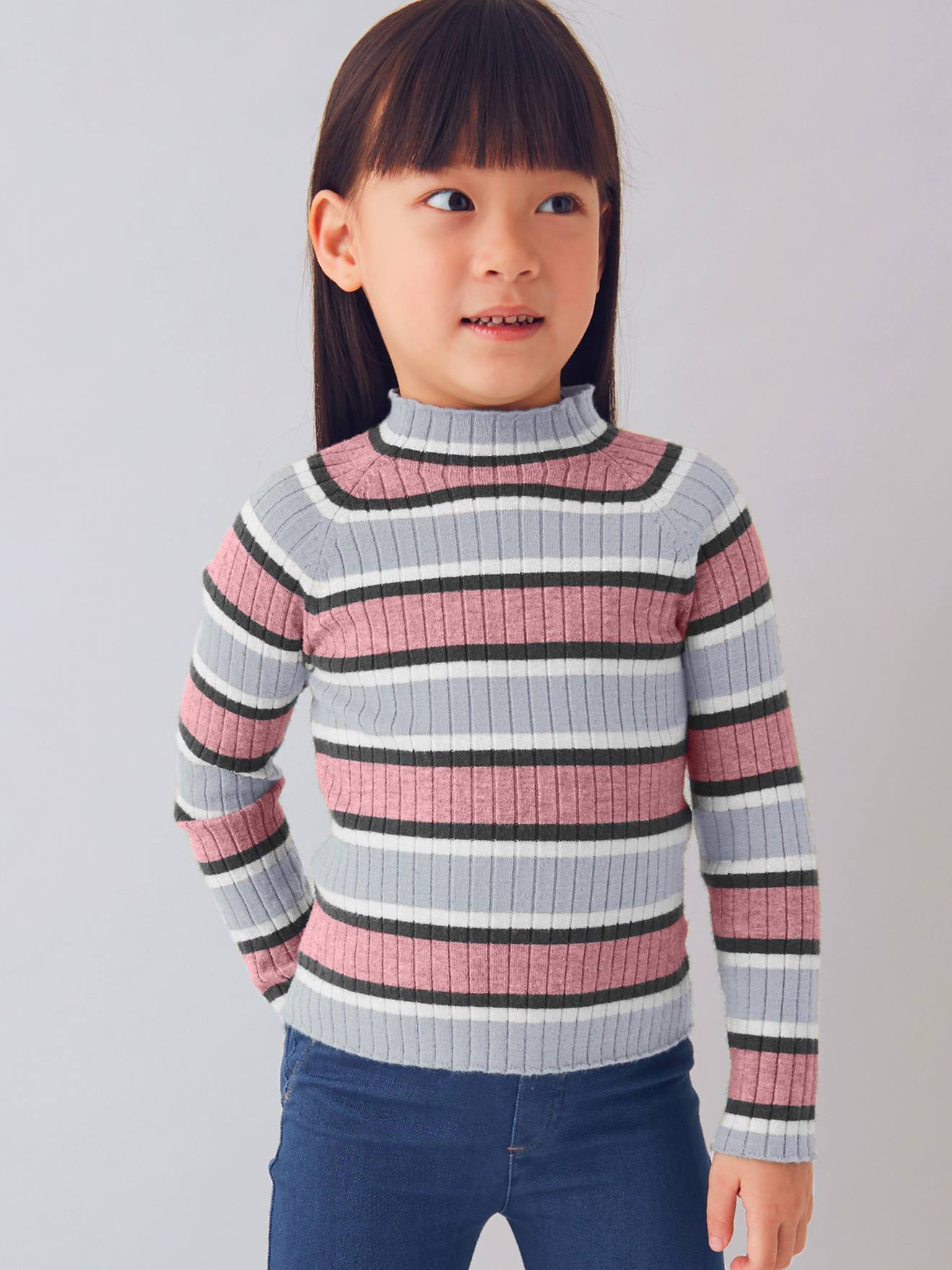 Thumbnail - Mädchen Streifenpullover aus Feinstrick Mayoral