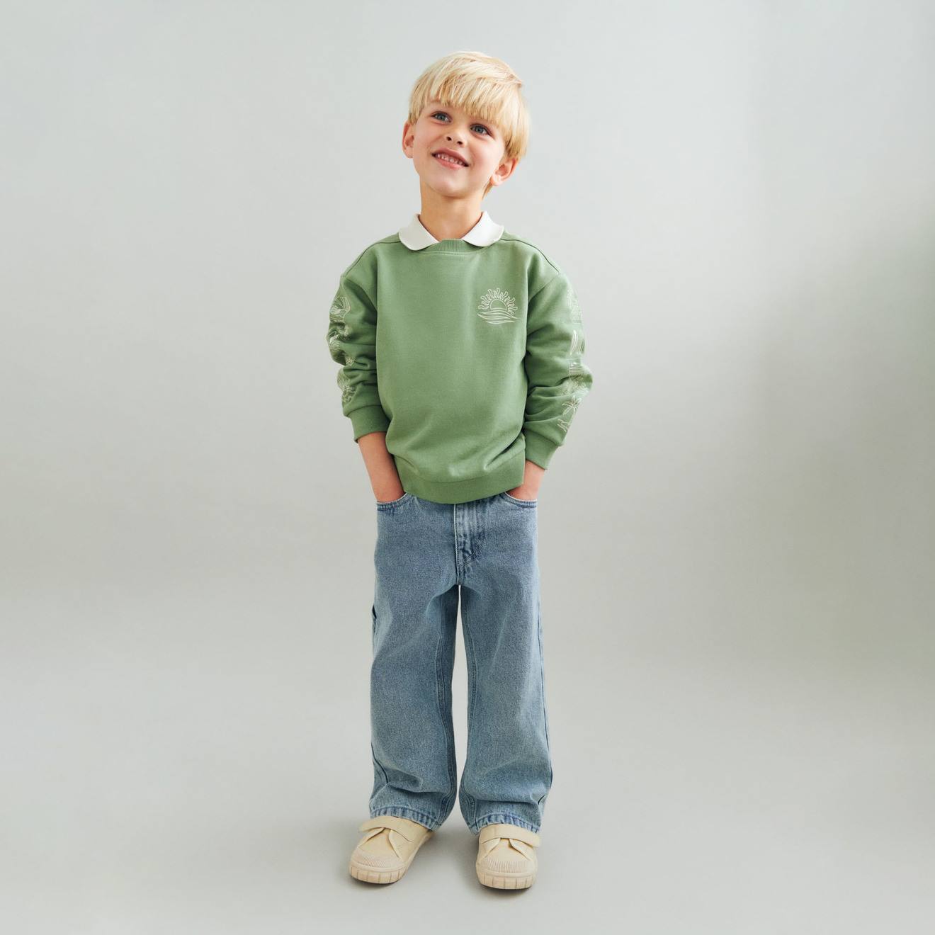 Thumbnail - Jeans mit verstellbarem Bund Jungen Wheat