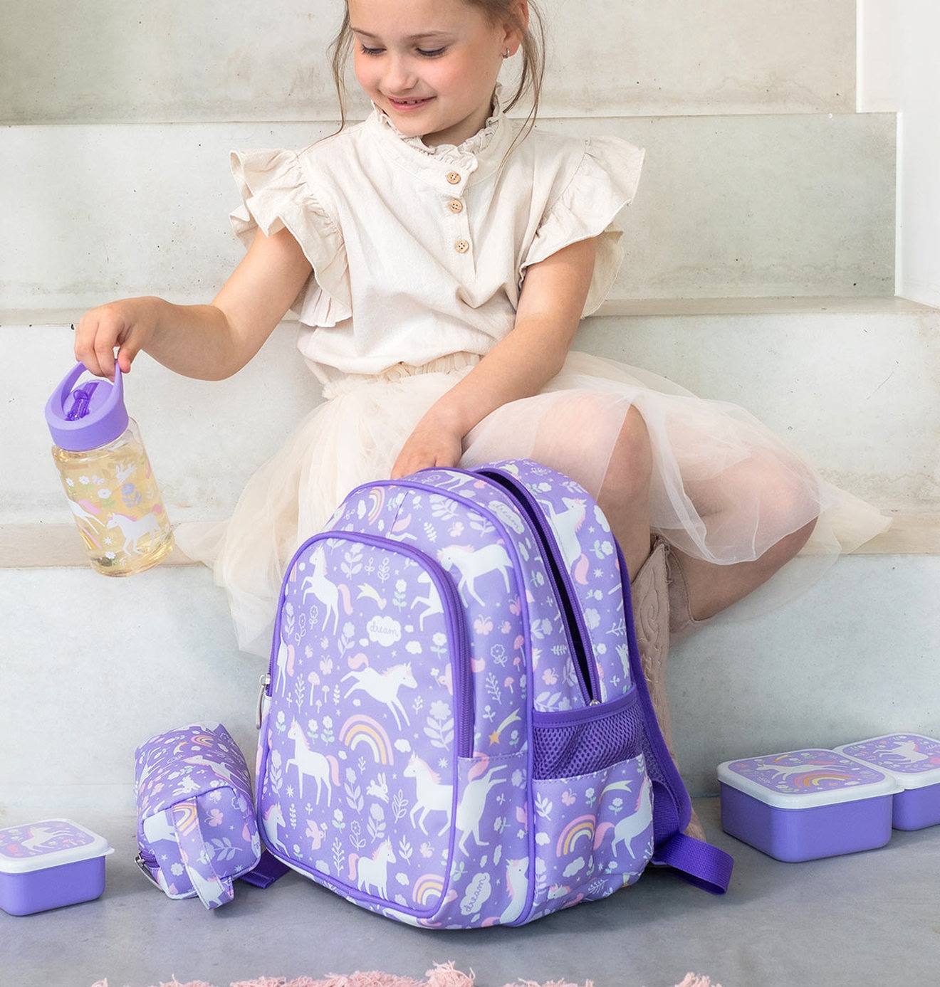 Thumbnail - Mädchen Rucksack EINHORN A Little Lovely Company lavandel