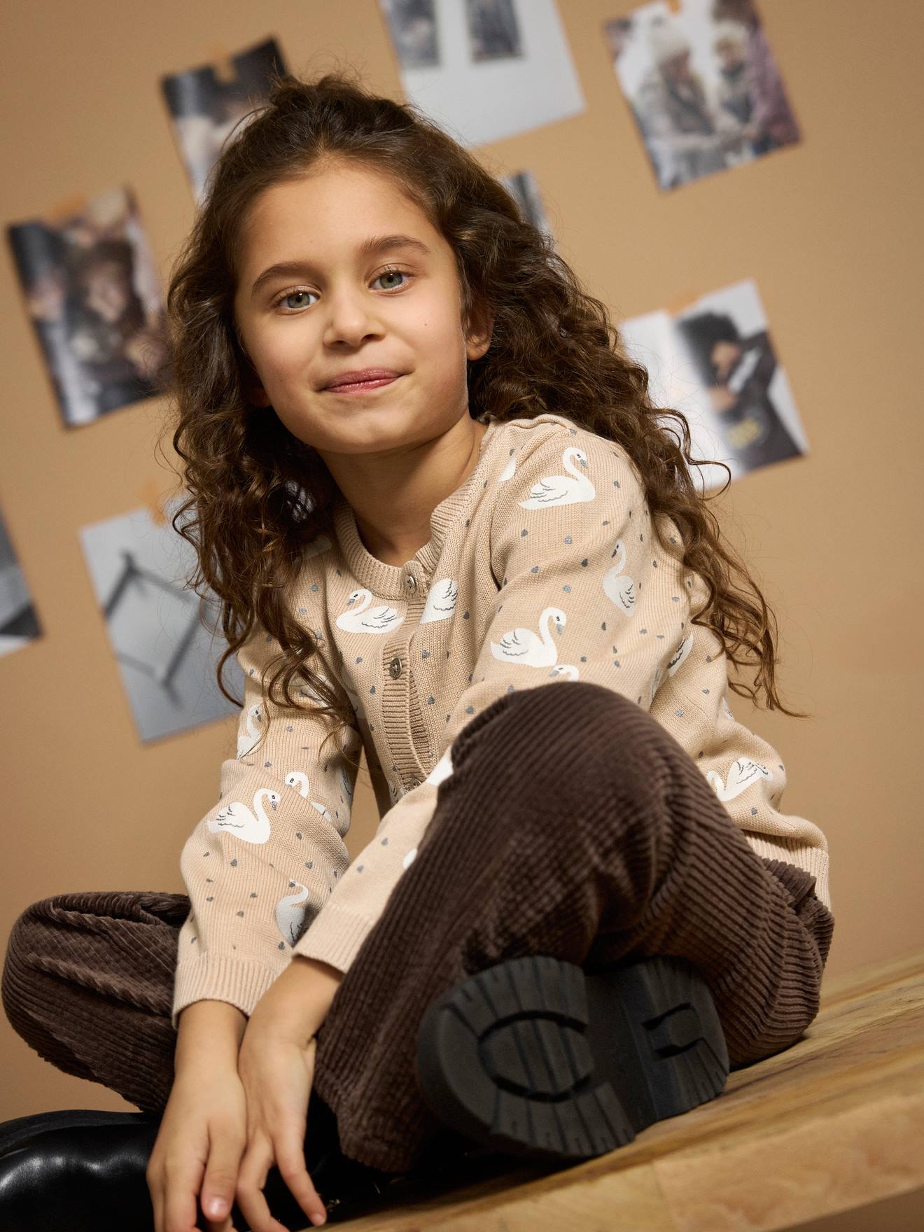 Thumbnail - Strickjacke Schwan Mädchen MINYMO