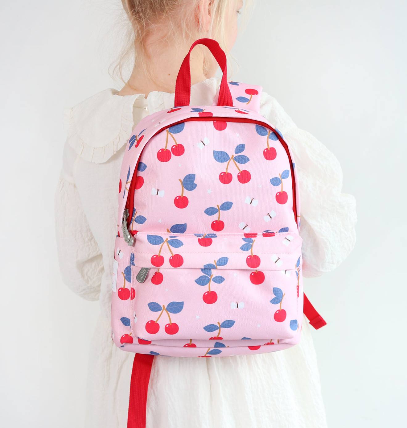 Thumbnail - Kleiner Mädchen Rucksack KIRSCHEN A Little Lovely Company bonbon
