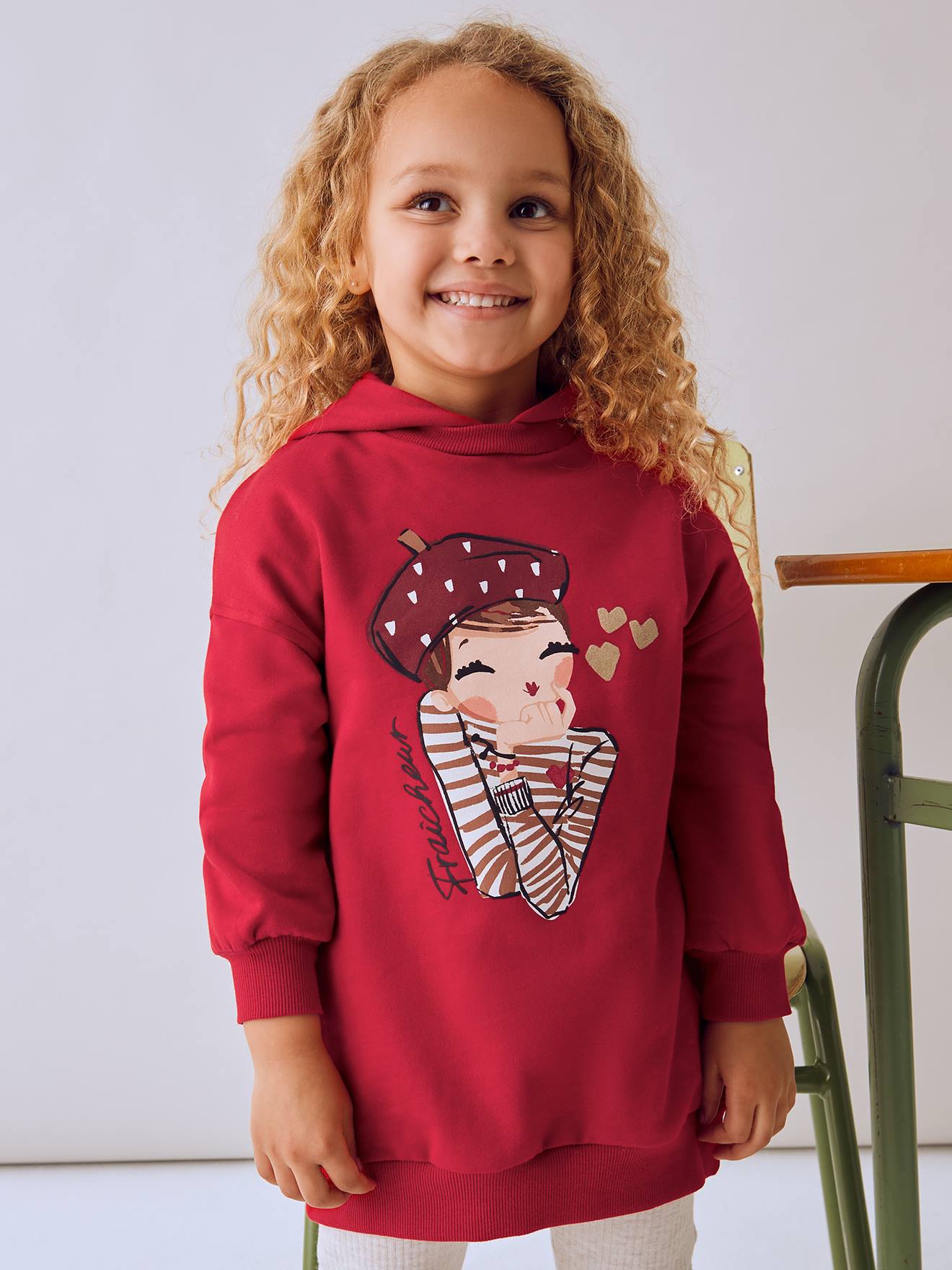 Thumbnail - Mädchen Sweatkleid mit Kapuze Mayoral