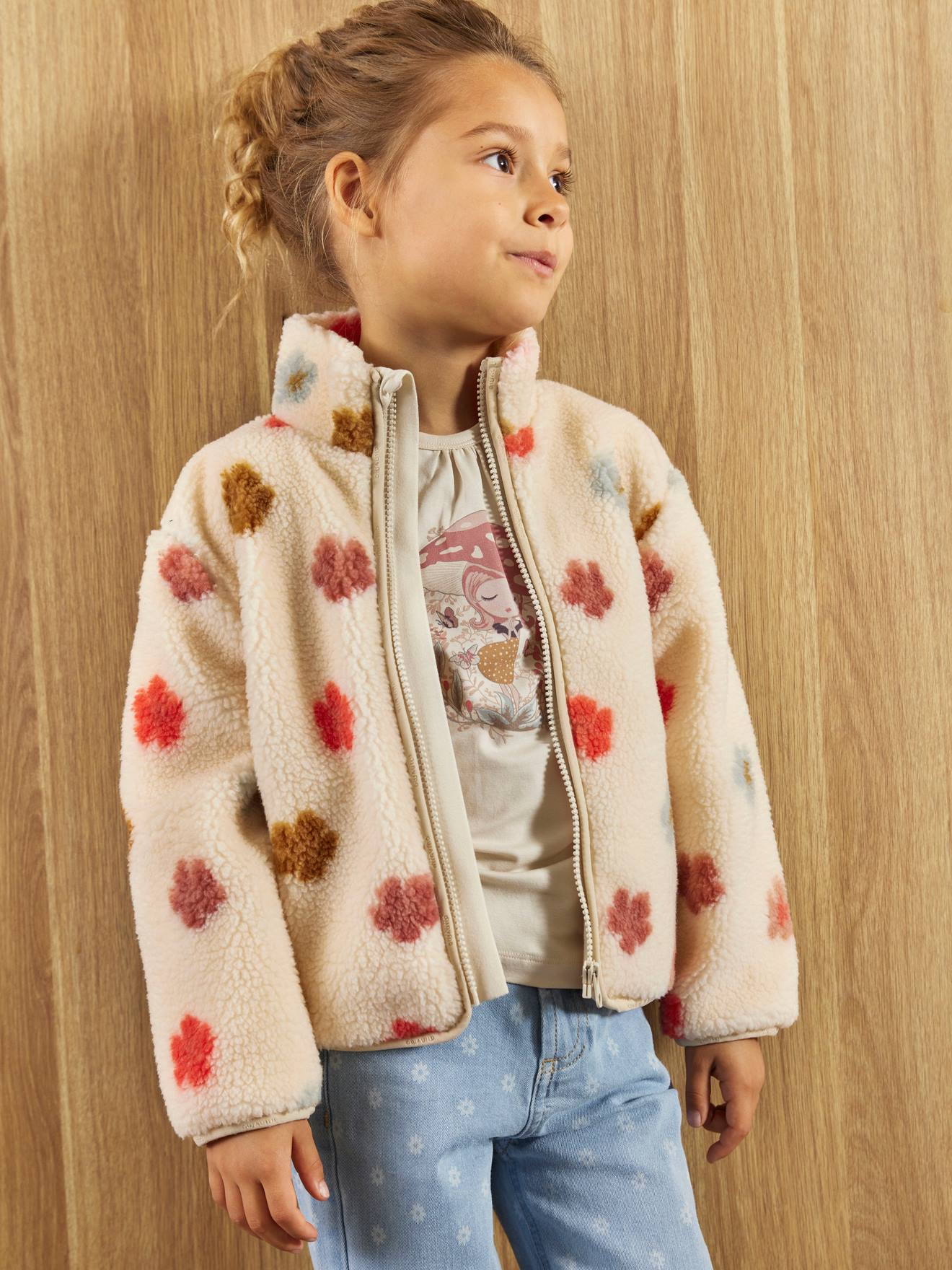 Thumbnail - Teddyfleece-Jacke mit Allover-Blumenprint Mädchen MINYMO