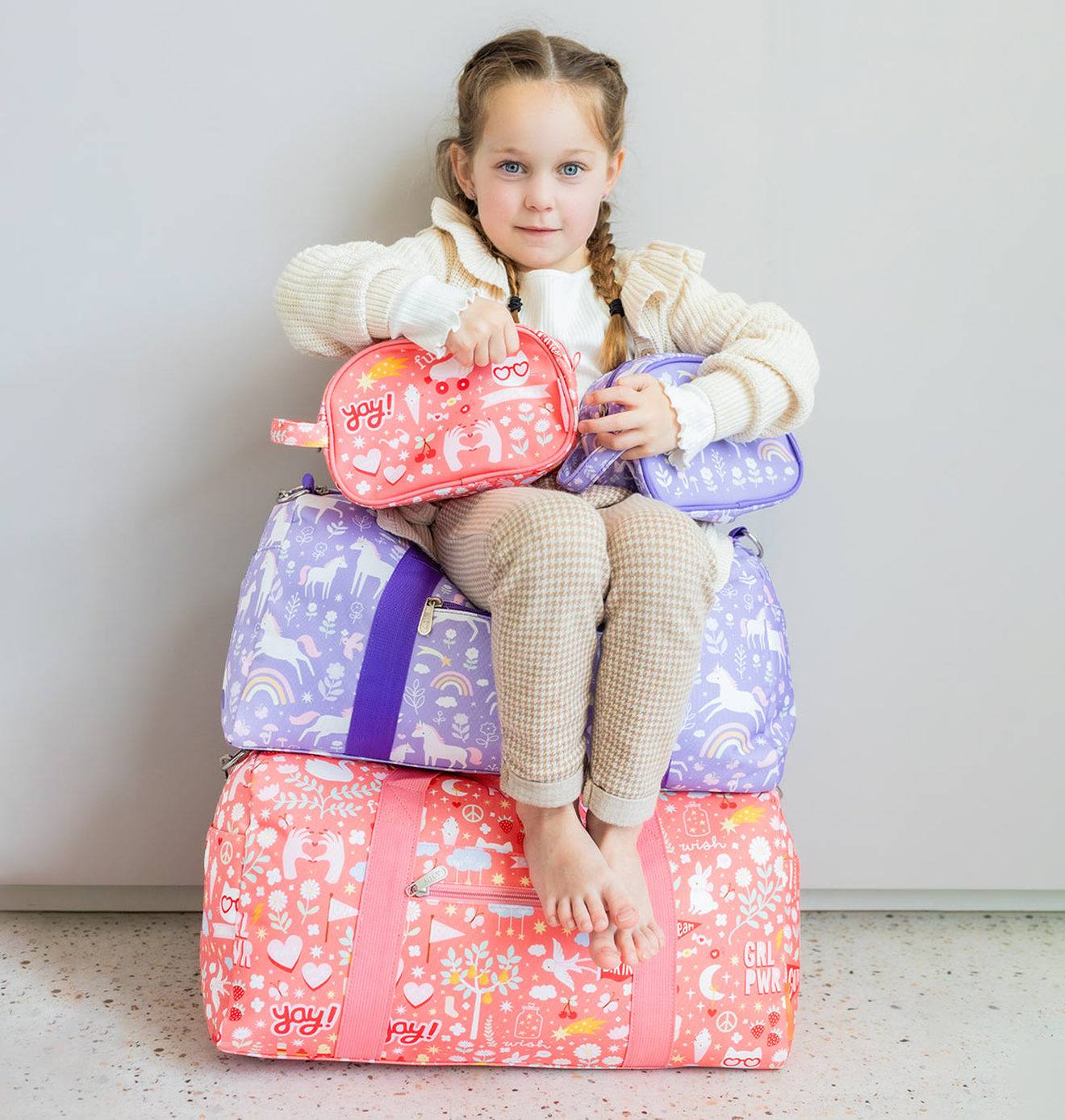 Thumbnail - Mädchen Reisetasche EINHORN A Little Lovely Company lavandel