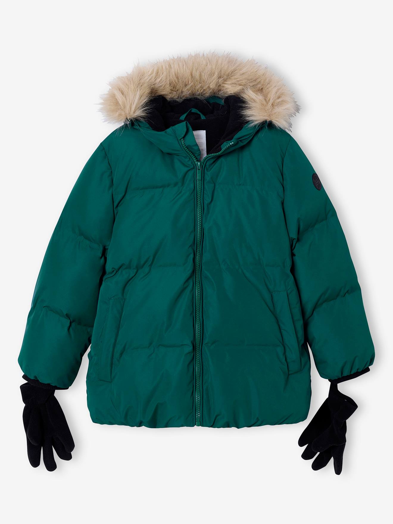 Warme Jungen Winterjacke mit Handschuhen n