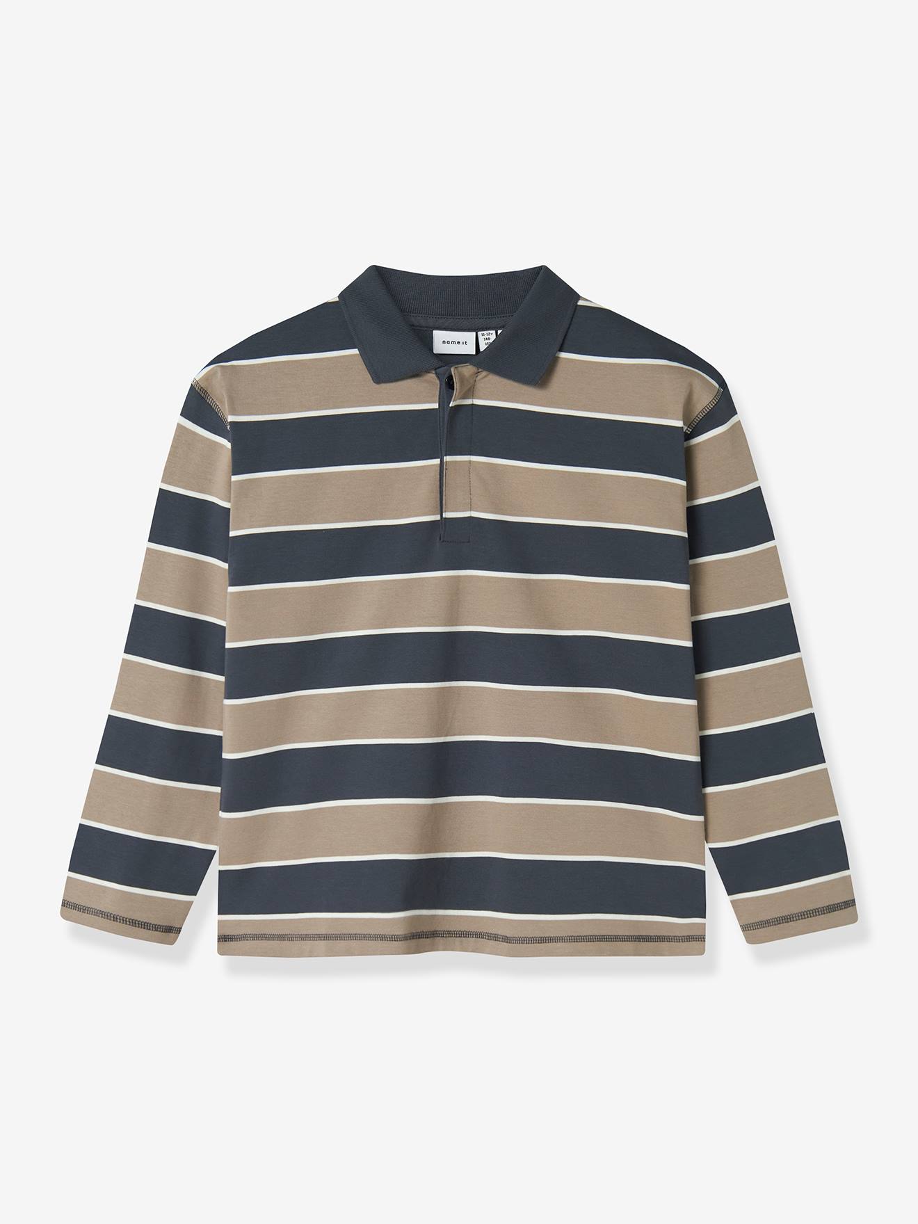 Poloshirt NKMOLLIE Jungen NAME IT, Streifen braun Gr. 146/152