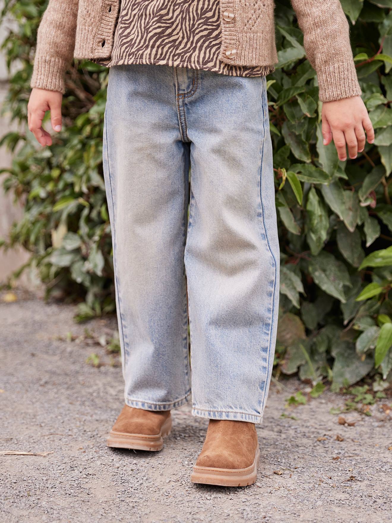 Weite Mädchen Jeans mit Dehnbund